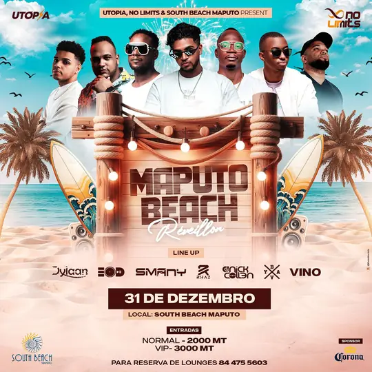 Cartaz Maputo Beach Réveillon 2024