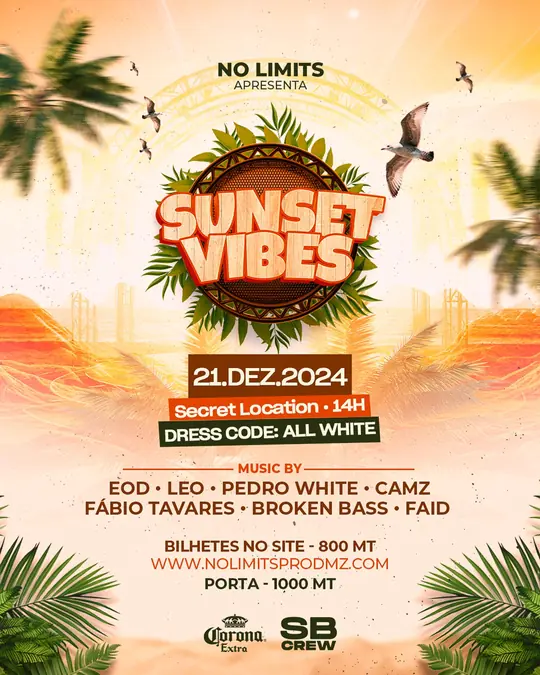 Cartaz Sunset Vibes Dezembro 2024